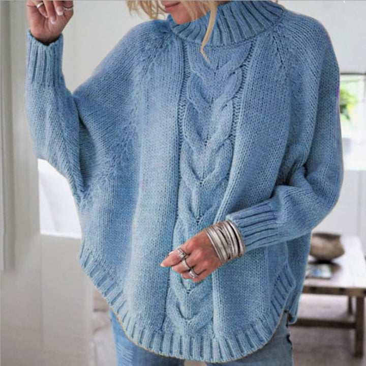 Damen Grobstrickpullover mit Kollektionsdesign und hohen Kragen Drune