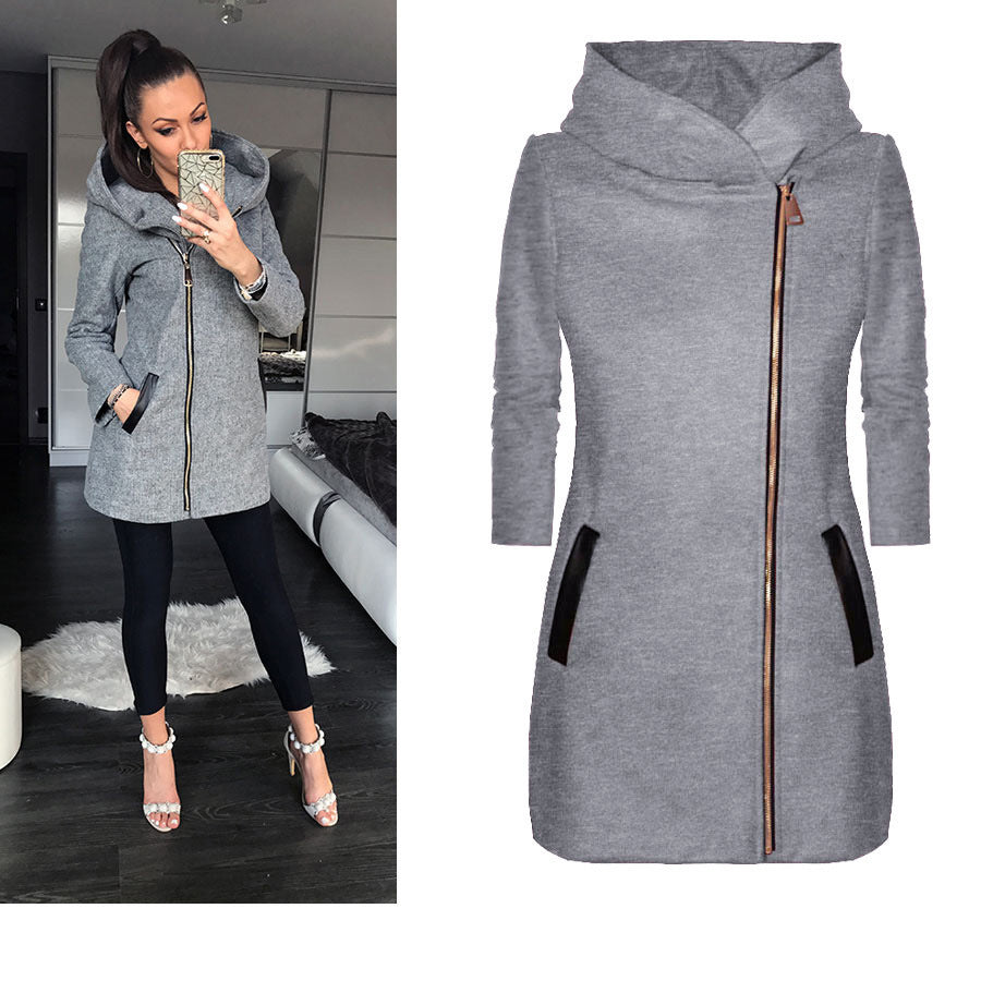 Damen urbaner Mantel mit modernem Wasserfallkragen Drune
