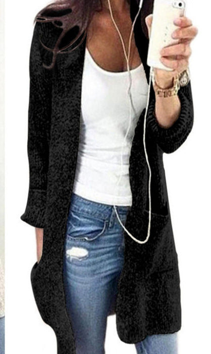 Damen Grobstrick-Cardigan mit großzügigen Taschen und lässigem Design Drune