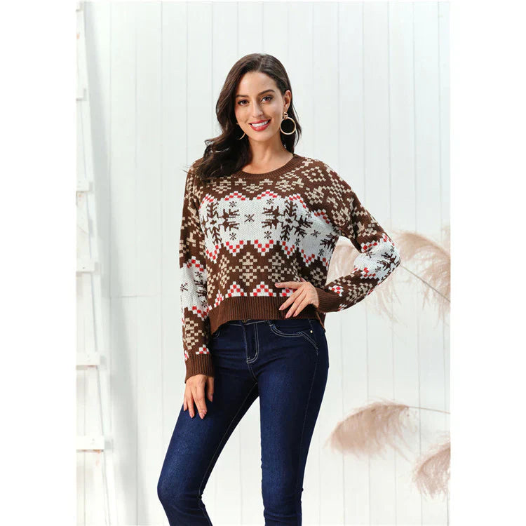 Drune | Sweater Wollmischung Relaxed Fit Gemustertes Design Rippkante
