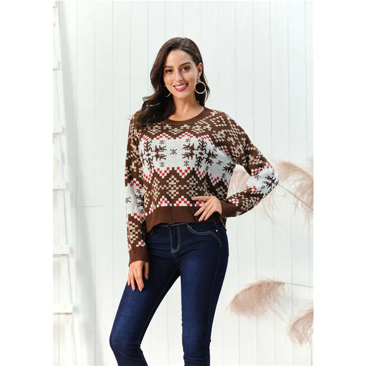 Drune | Sweater Wollmischung Relaxed Fit Gemustertes Design Rippkante