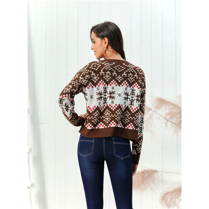Drune | Sweater Wollmischung Relaxed Fit Gemustertes Design Rippkante