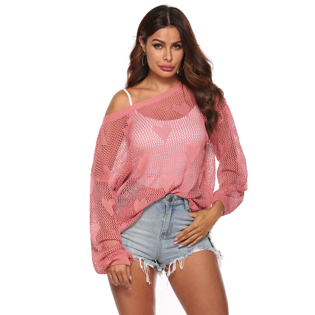 Damen luftiger Netzpullover Drune