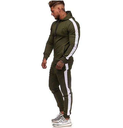 Herren sportliches Freizeitanzug mit modernem Farbblockdesign und Taschen Drune