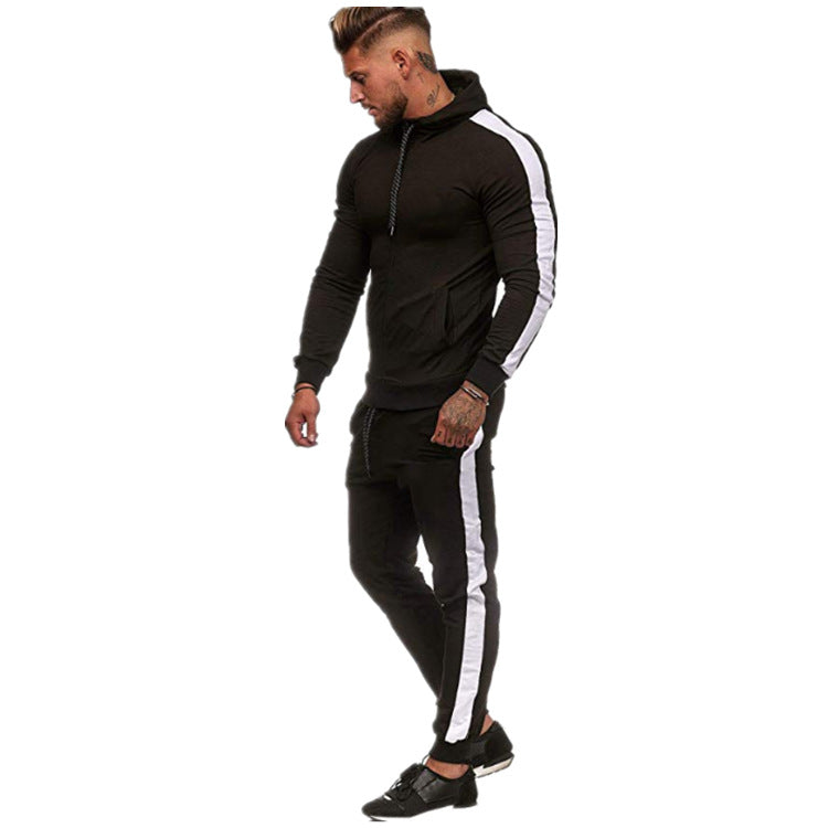 Herren sportliches Freizeitanzug mit modernem Farbblockdesign und Taschen Drune