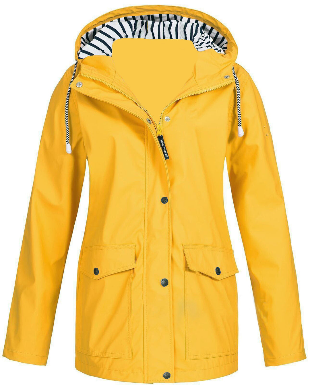 Damen nan wasserdichter Parka mit Kapuze, Kordelzug und aufgesetzten Taschen Drune
