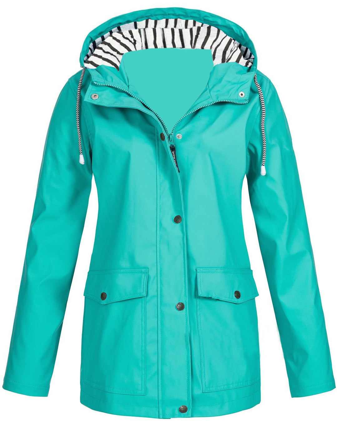 Damen nan wasserdichter Parka mit Kapuze, Kordelzug und aufgesetzten Taschen Drune