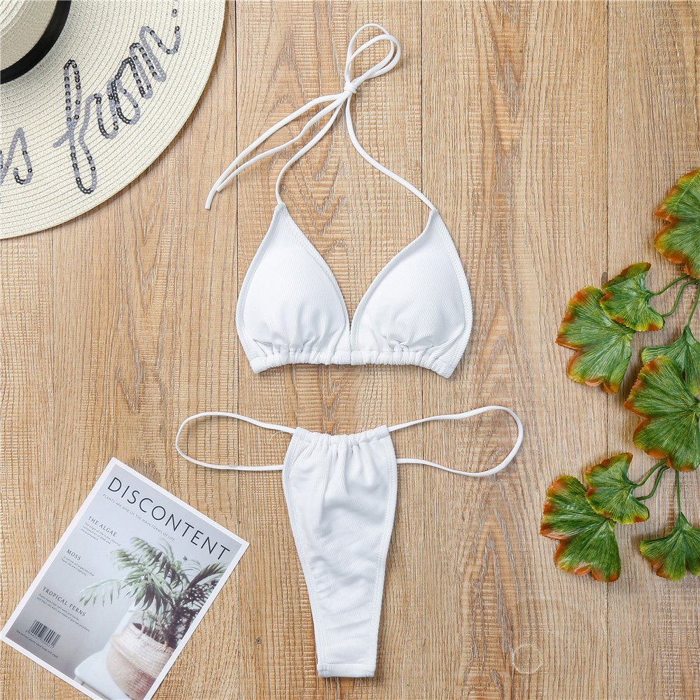 Damen Triangel-Bikini-Set mit modischen Bindebändern Drune