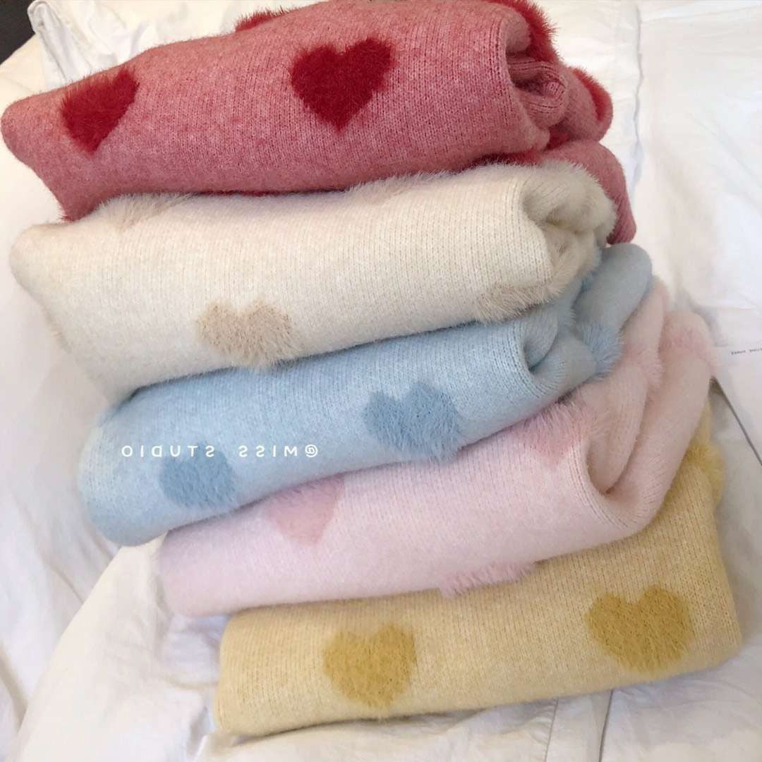 Damen Kuscheliger Pullover mit herzförmigem Muster Drune
