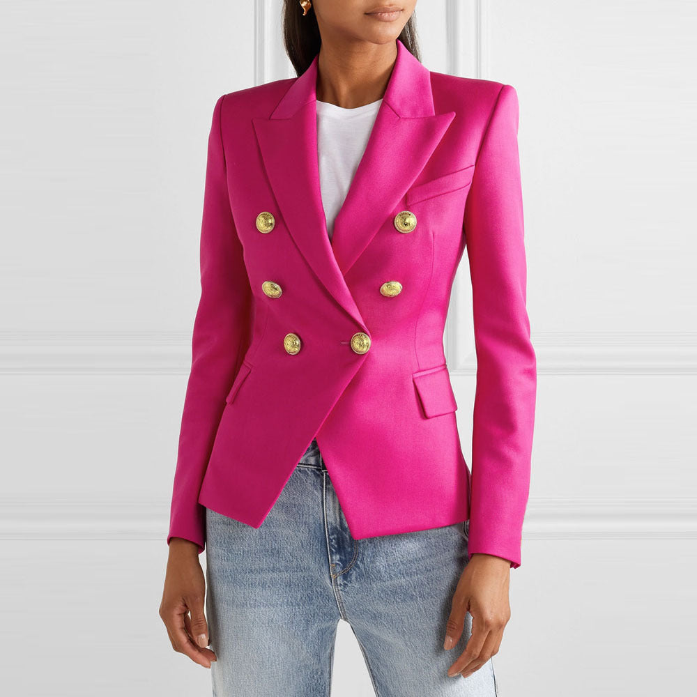 Damen Blazer im doppelten Knopfdesign mit goldenen Akzenten Drune