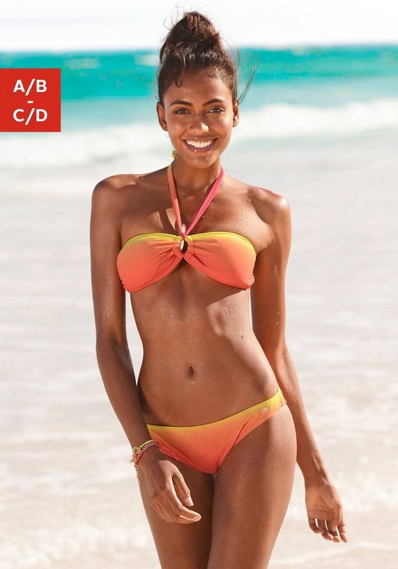 Damen Bikini-Top mit verspieltem Knoten und trendiger Farbabstufung Drune