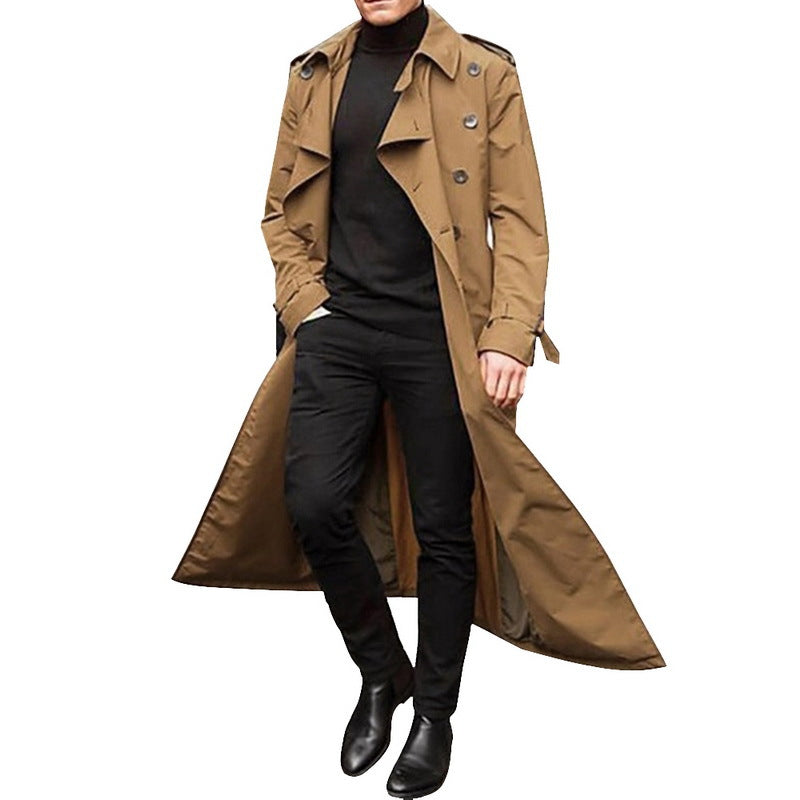 Herren Trenchcoat mit doppelter Knopfleiste und urbanem Design Drune