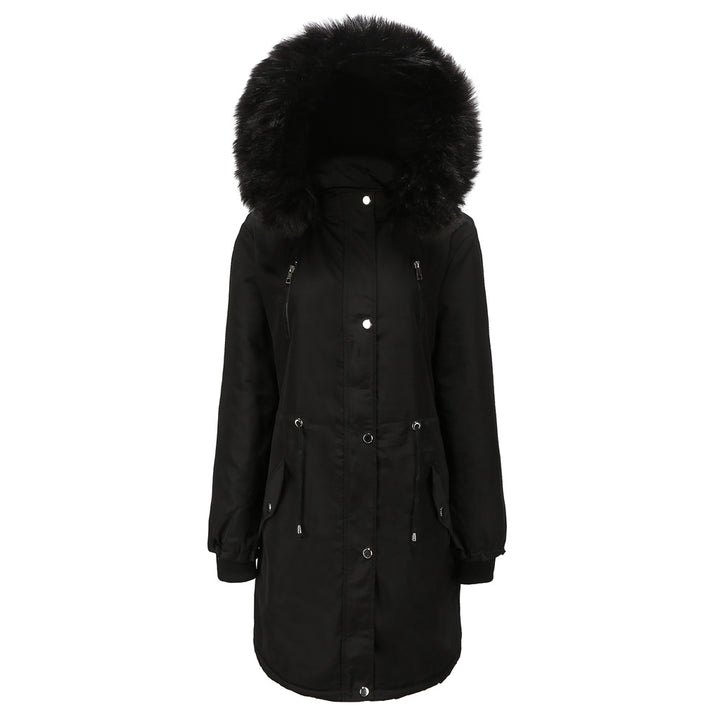 Damen Fleecegefütterte Parka-ähnliche Jacke mit abnehmbarer Kapuze Drune