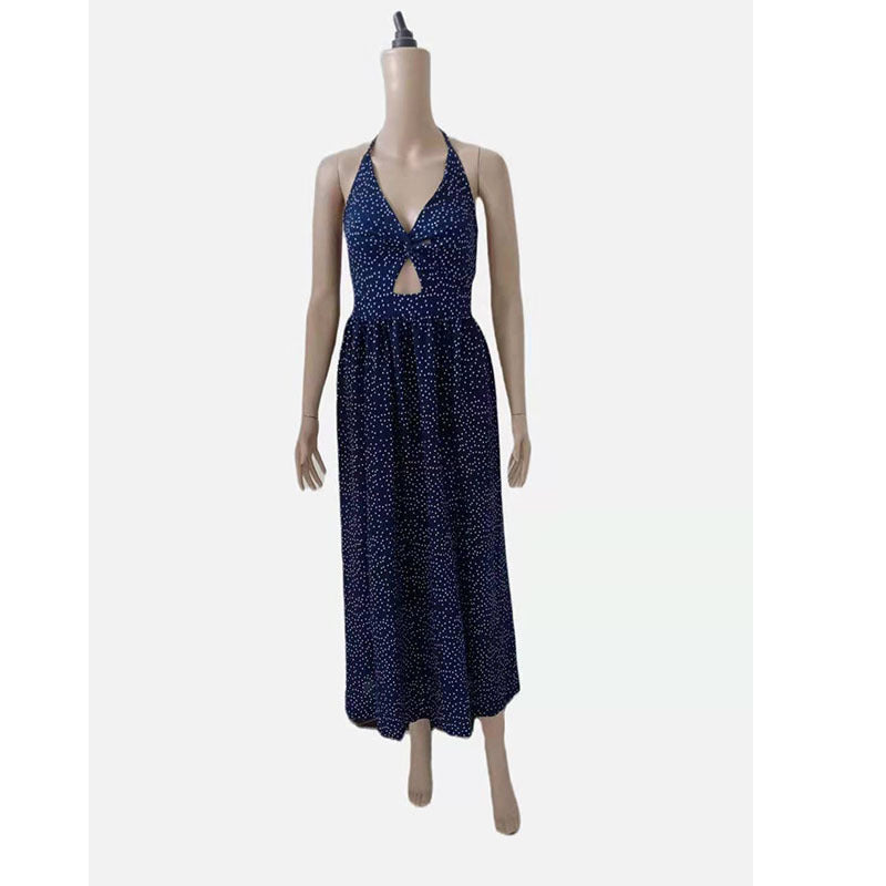 Damen Maxikleid mit tiefem V-Ausschnitt und seitlichem Cut-Out Drune