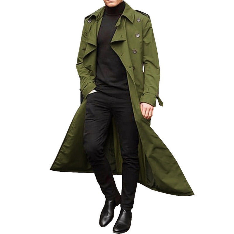Herren Trenchcoat mit doppelter Knopfleiste und urbanem Design Drune