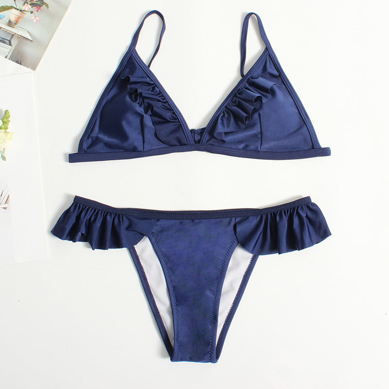 Damen Rüschenschnitte Bikini-Set Drune