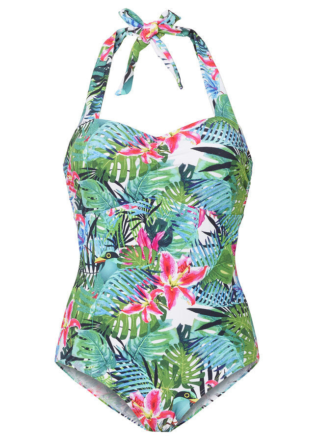 Damen Einteiler-Badeanzug mit floralem Design und komfortabler Passform Drune