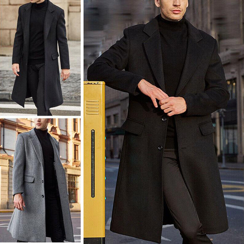 Herren klassischer Wollmantel mit modernem Schnitt und eleganten Details Drune