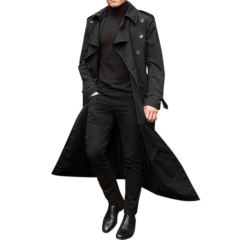 Herren Trenchcoat mit doppelter Knopfleiste und urbanem Design Drune