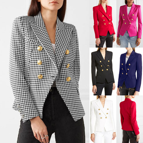 Damen Blazer im doppelten Knopfdesign mit goldenen Akzenten Drune