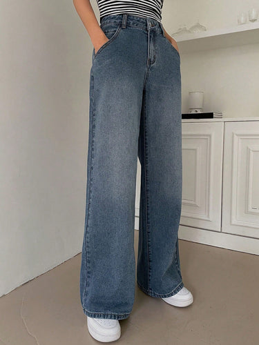 Drune | Figurfreundliche High-Waist Weite Jeans