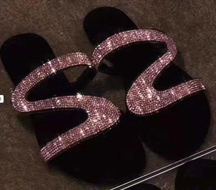 Damen Glamouröse Zehentrenner-Sandalen mit funkelnden Strass-Akzenten Drune