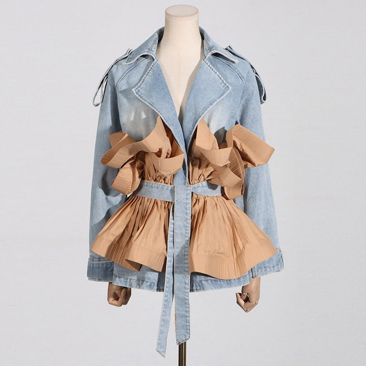 Drune | Trenchjacke - Statement Schleifendetail - Baumwollmischung - Modebewusste Oberbekleidung