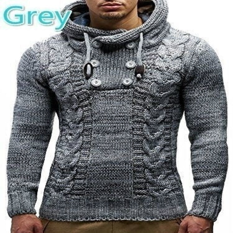 Herren Strickpullover mit hochschließendem Kragen und markantem Zopfmuster Drune