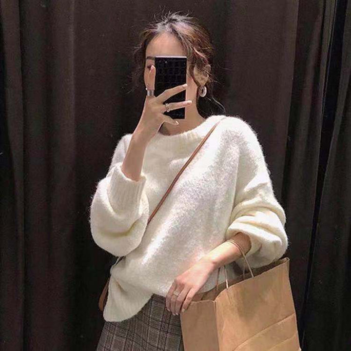 Damen Kuscheliger Oversized Pullover aus sanfter Strickqualität Drune