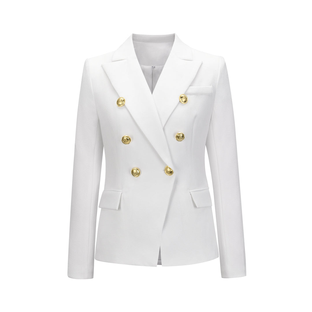 Damen Blazer im doppelten Knopfdesign mit goldenen Akzenten Drune
