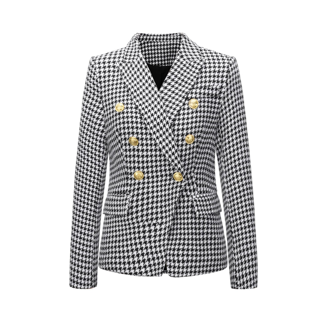 Damen Blazer im doppelten Knopfdesign mit goldenen Akzenten Drune