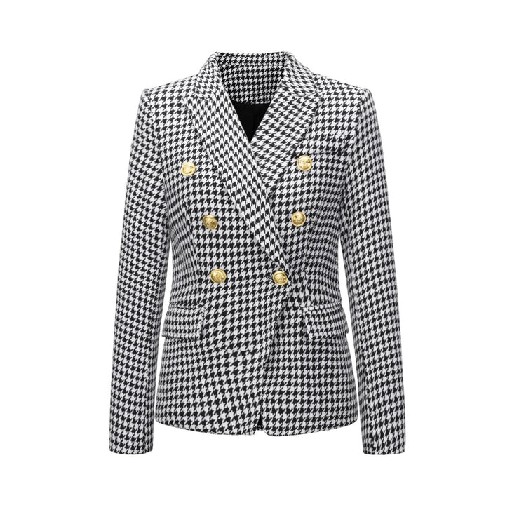 Damen Blazer im doppelten Knopfdesign mit goldenen Akzenten Drune