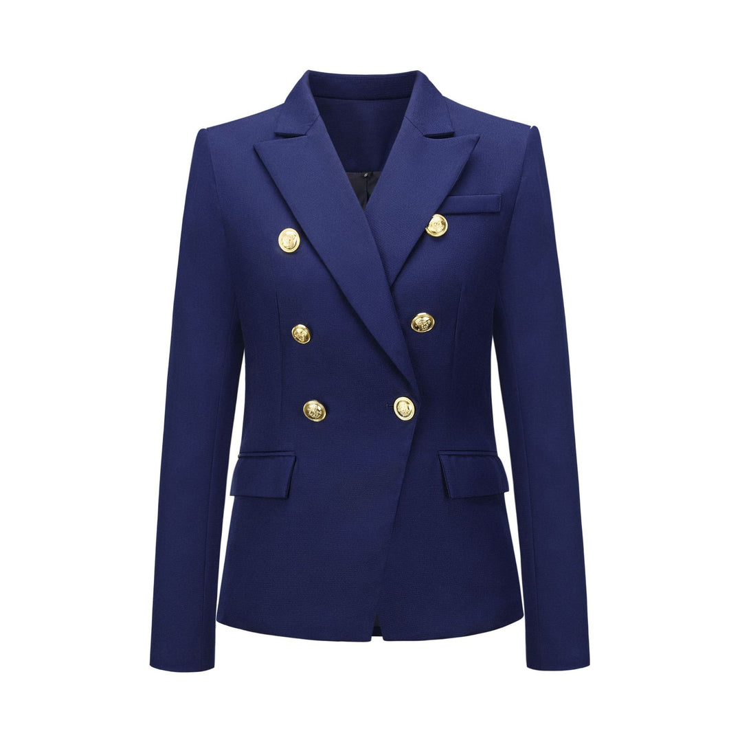 Damen Blazer im doppelten Knopfdesign mit goldenen Akzenten Drune