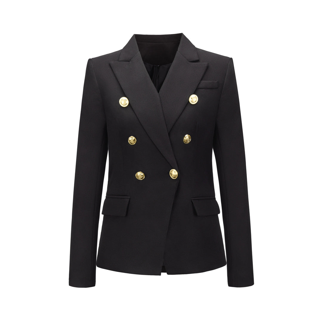 Damen Blazer im doppelten Knopfdesign mit goldenen Akzenten Drune