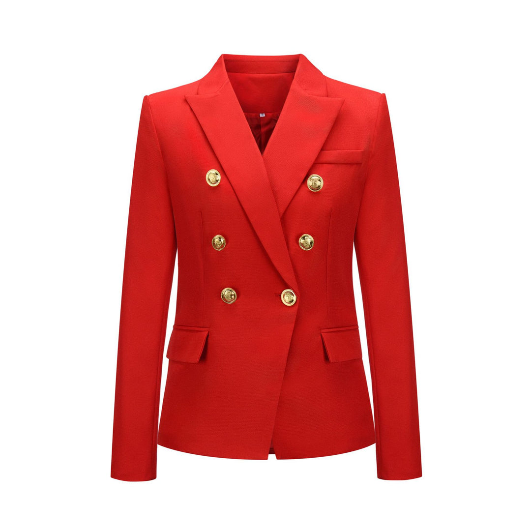 Damen Blazer im doppelten Knopfdesign mit goldenen Akzenten Drune