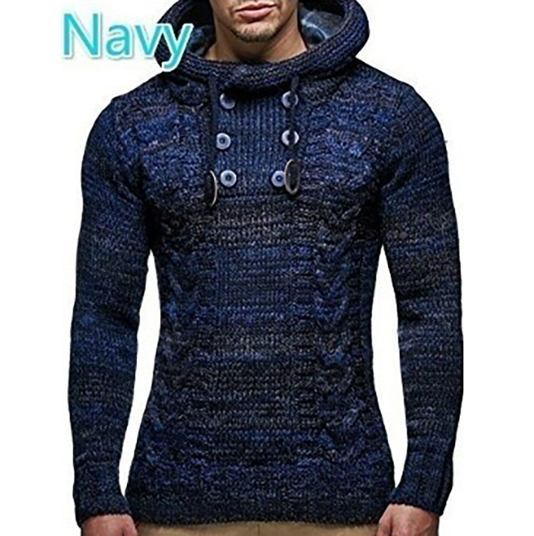 Herren Strickpullover mit hochschließendem Kragen und markantem Zopfmuster Drune