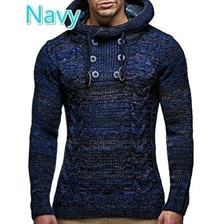 Herren Strickpullover mit hochschließendem Kragen und markantem Zopfmuster Drune