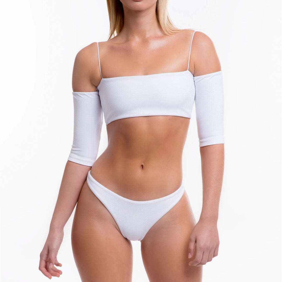 Damen Zweiteiliges Bikini-Set mit abnehmbaren Ärmeln und elegantem Schnitt Drune
