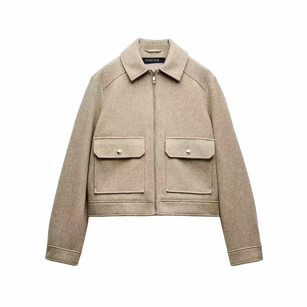 Drune | Utility Jacke - Moderner Minimalistischer Stil - Wollmischung - Übergangsoberbekleidung
