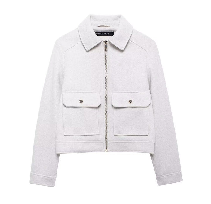 Drune | Utility Jacke - Moderner Minimalistischer Stil - Wollmischung - Übergangsoberbekleidung