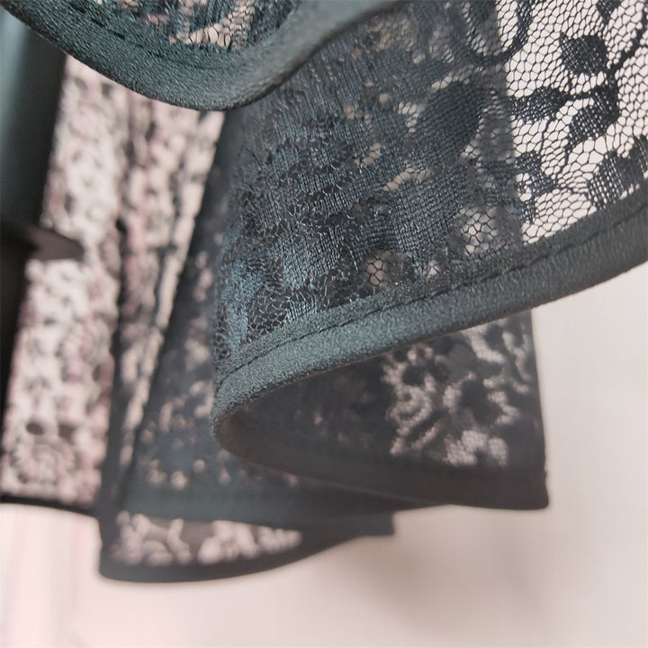 Damen eleganter Spitzenrock mit transparentem Volant Drune