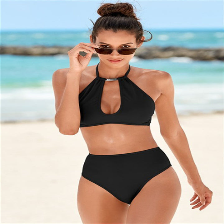 Damen Hochgeschnittener Bikini mit elegantem Halter-Design Drune