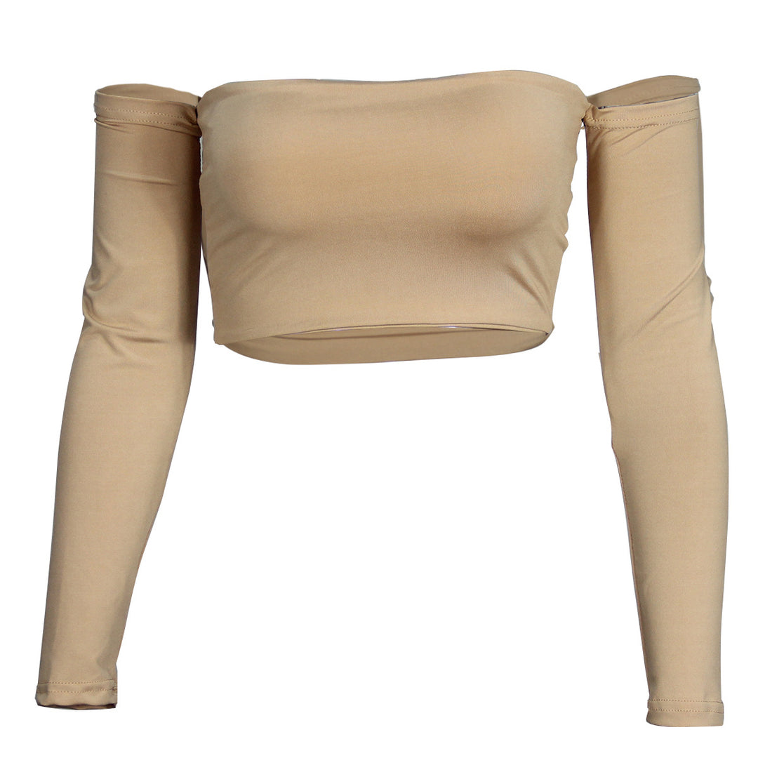 Damen Crop-Top mit langen Ärmeln Drune