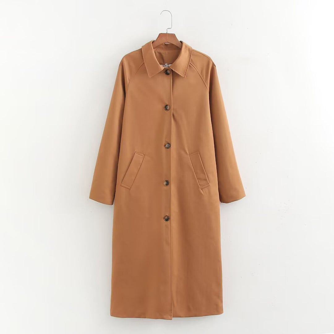 Drune | Klassischer Lange Trenchcoat - Zeitloses Design - Knopfverschluss - Lässige & Büro Herbstoberbekleidung