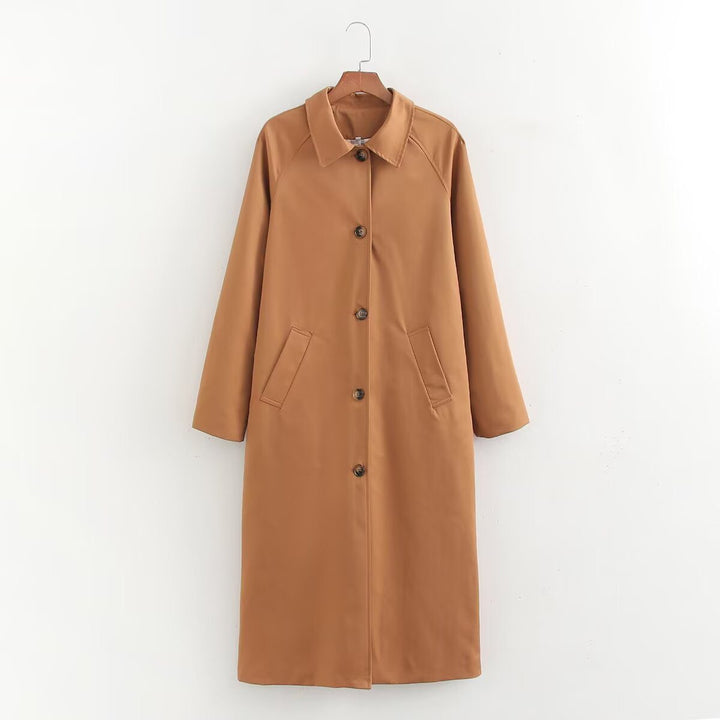 Drune | Klassischer Lange Trenchcoat - Zeitloses Design - Knopfverschluss - Lässige & Büro Herbstoberbekleidung
