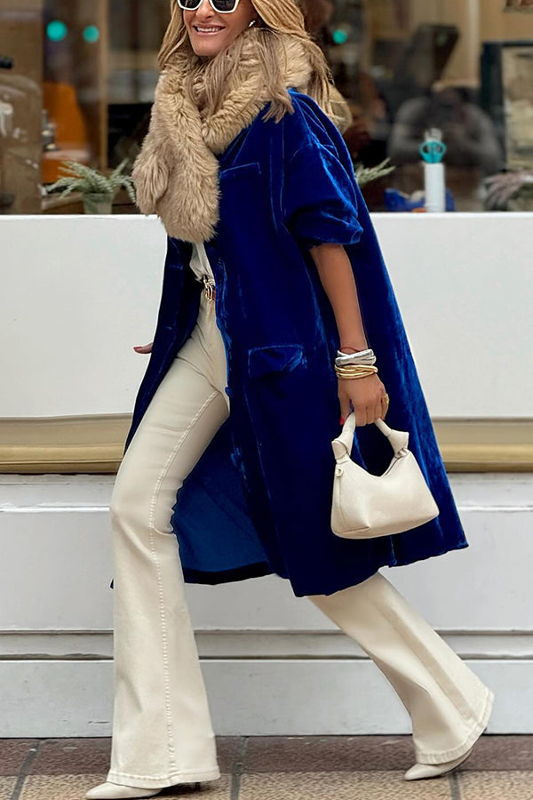 Drune | gold velvet Trenchcoat lange Rock Jacke