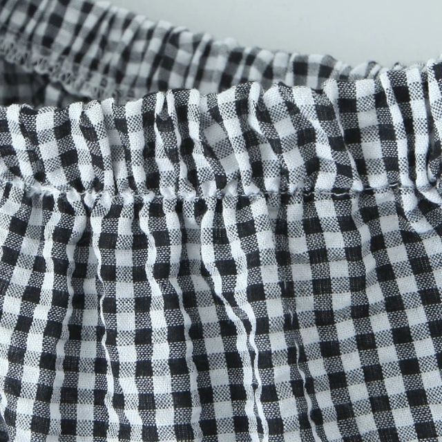 Drune | Gestuftes Gingham-Midirock mit Rüschendetail