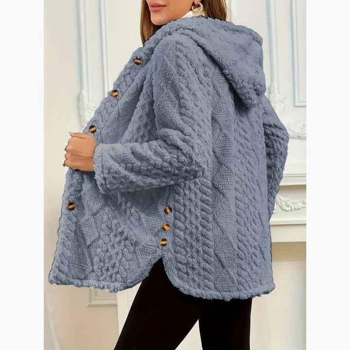 Drune | Gemütlicher Hoodie mit Teddy-Pullover und Knopf vorne für Damen