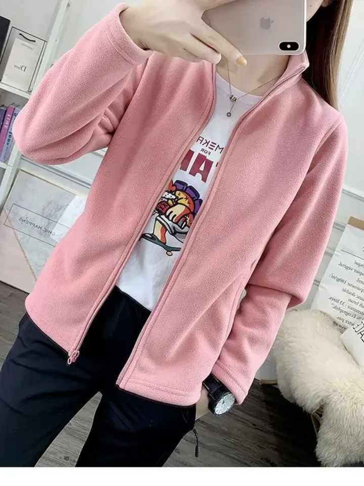 Damen Fleece Weste mit Reißverschluss Warm und Weich