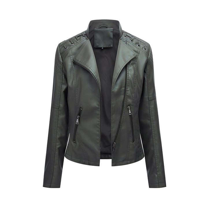 Drune | Elegante, eng geschnittene kurze Damenlederjacke